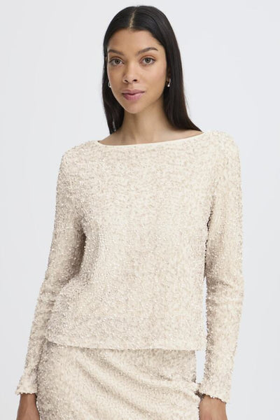 B.Young Pary Sequin Textured Blouse