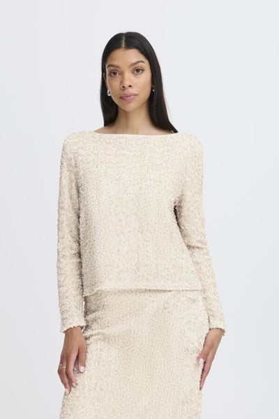B.Young Pary Sequin Textured Blouse