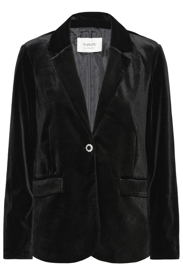 B.Young Perlina Velvet Diamante Button Blazer