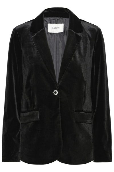 B.Young Perlina Velvet Diamante Button Blazer