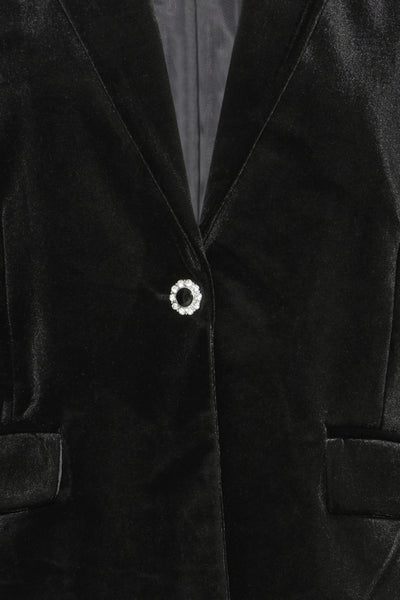 B.Young Perlina Velvet Diamante Button Blazer