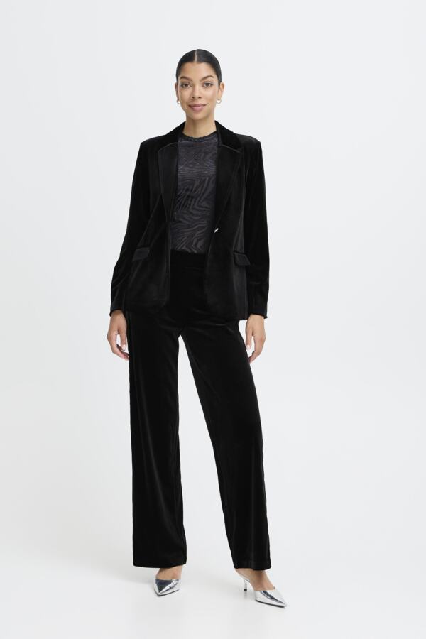 B.Young Perlina Velvet Diamante Button Blazer