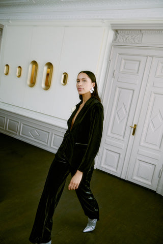 B.Young Perlina Satin Side Velvet Trousers
