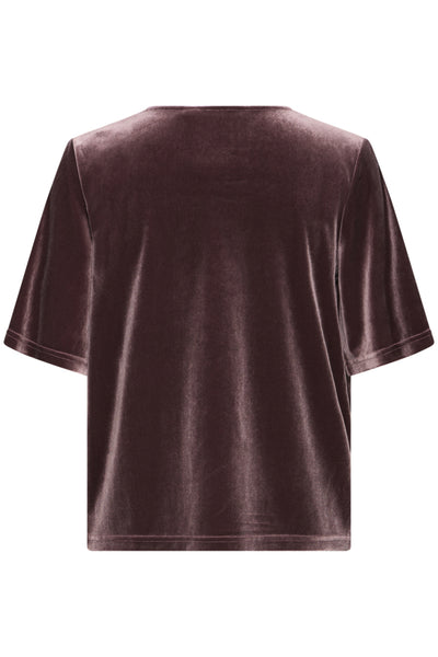 B.Young Perlina Velvet Drape Neck Blouse