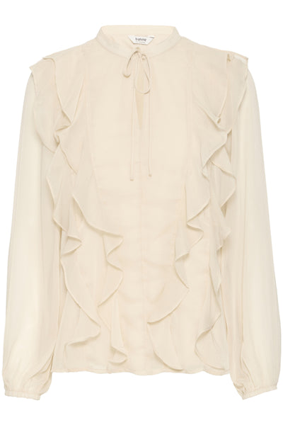 B.Young Gijo Frill Tie Neck Blouse