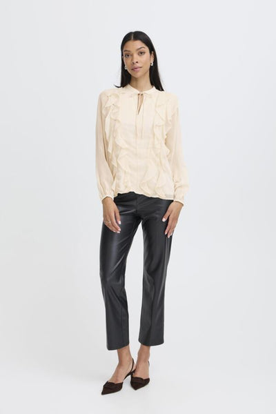 B.Young Gijo Frill Tie Neck Blouse