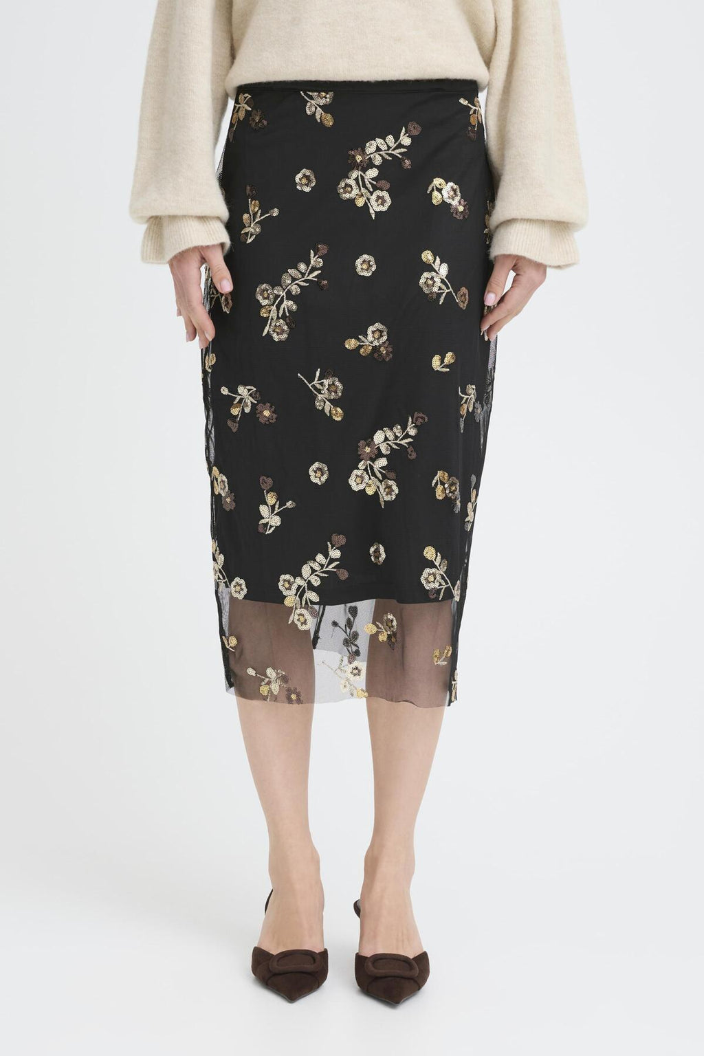 B.Young Renaz Floral Pencil Skirt