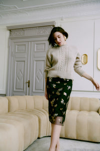 B.Young Renaz Floral Pencil Skirt