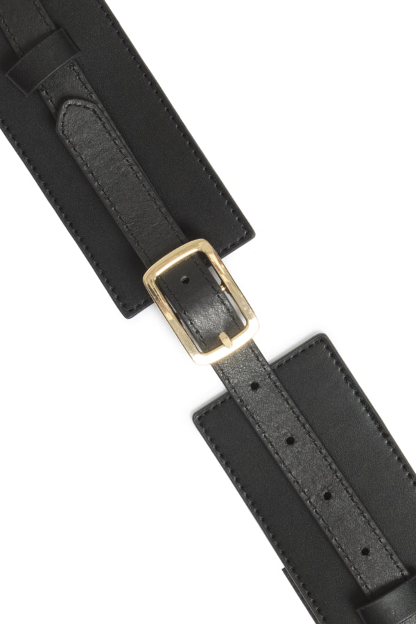 B.Young Vimma Wide Buckle Belt in Black