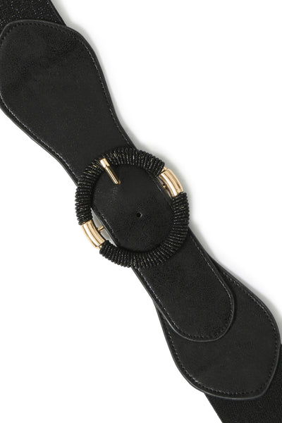 B.Young Warties Elasticated Gold Detail Belt - Black