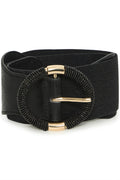 B.Young Warties Elasticated Gold Detail Belt - Black