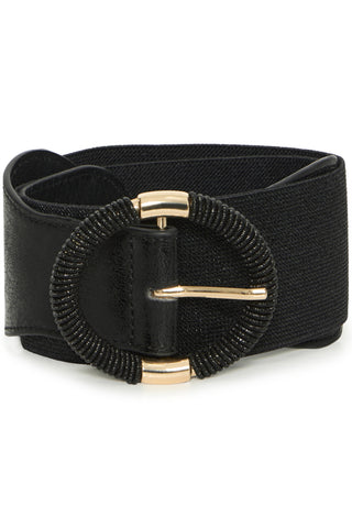 B.Young Warties Elasticated Gold Detail Belt - Black