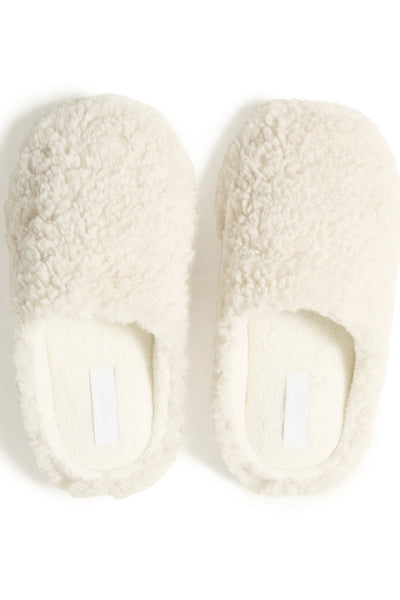 B.Young Faux Shearling Slippers - Cream