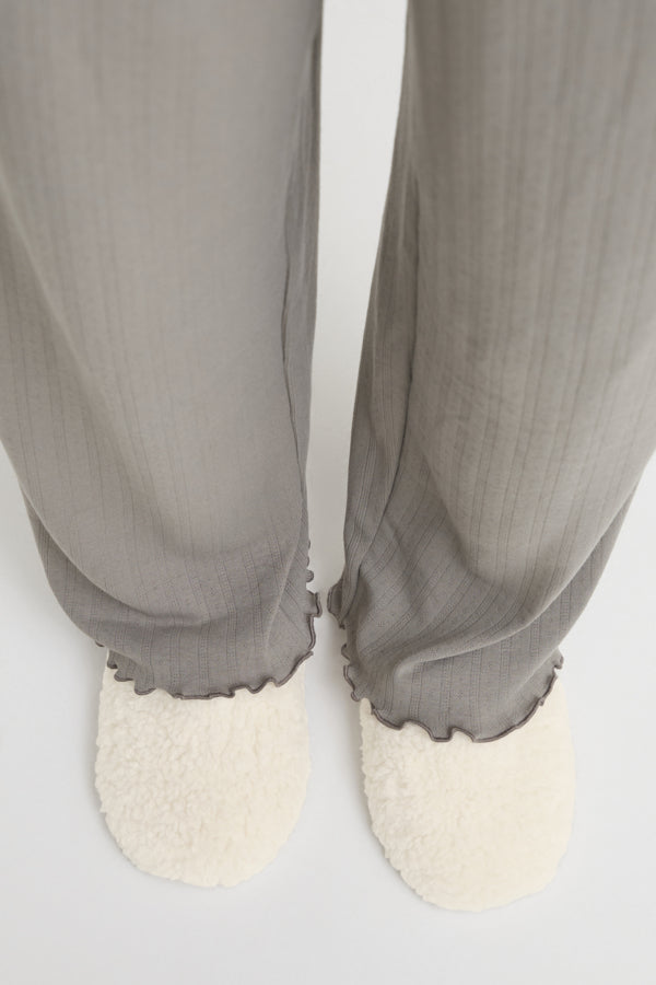 B.Young Faux Shearling Slippers - Cream