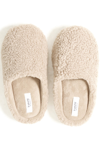B.Young Faux Shearling Slippers - Mushroom Taupe
