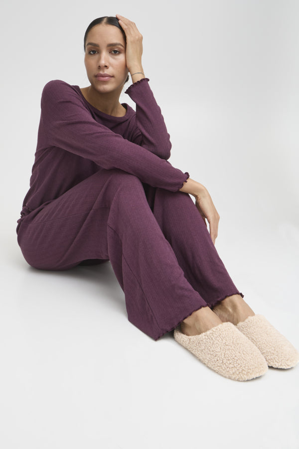 B.Young Faux Shearling Slippers - Mushroom Taupe