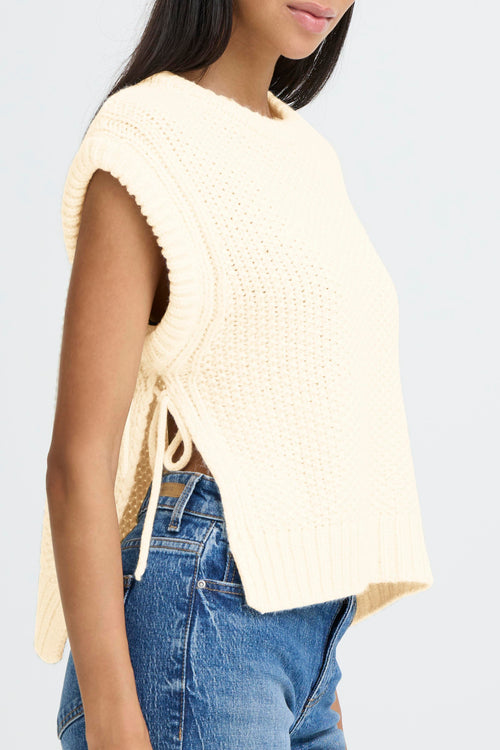 B.Young Nitta Tie Side Chunky Knit Slipover Vest