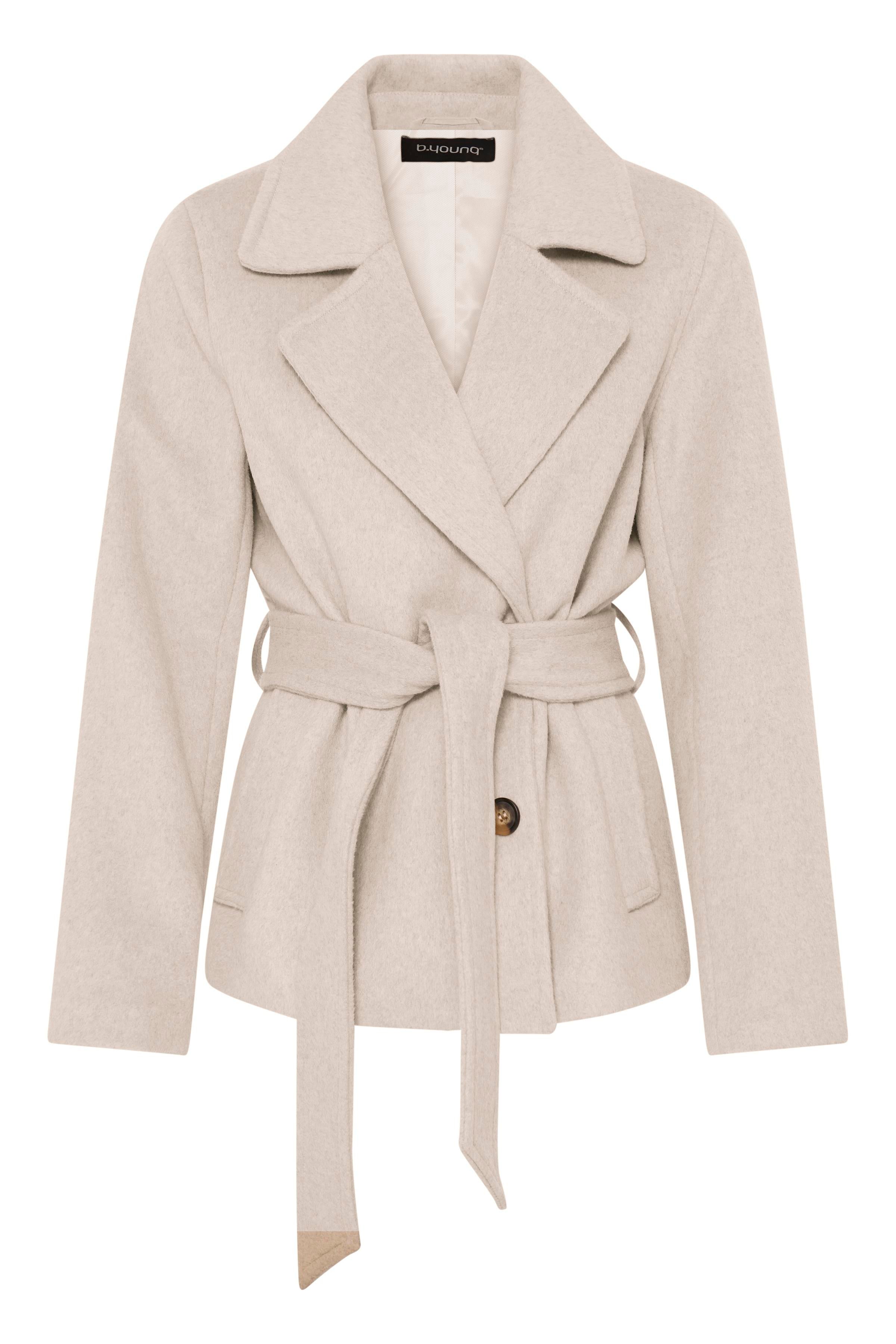 B.Young Bijou Wool Blend Belted Jacket
