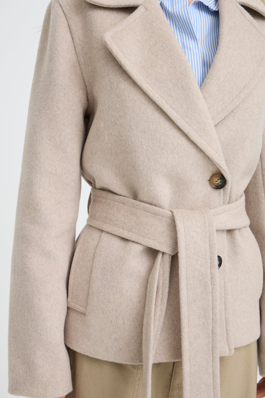 B.Young Bijou Wool Blend Belted Jacket