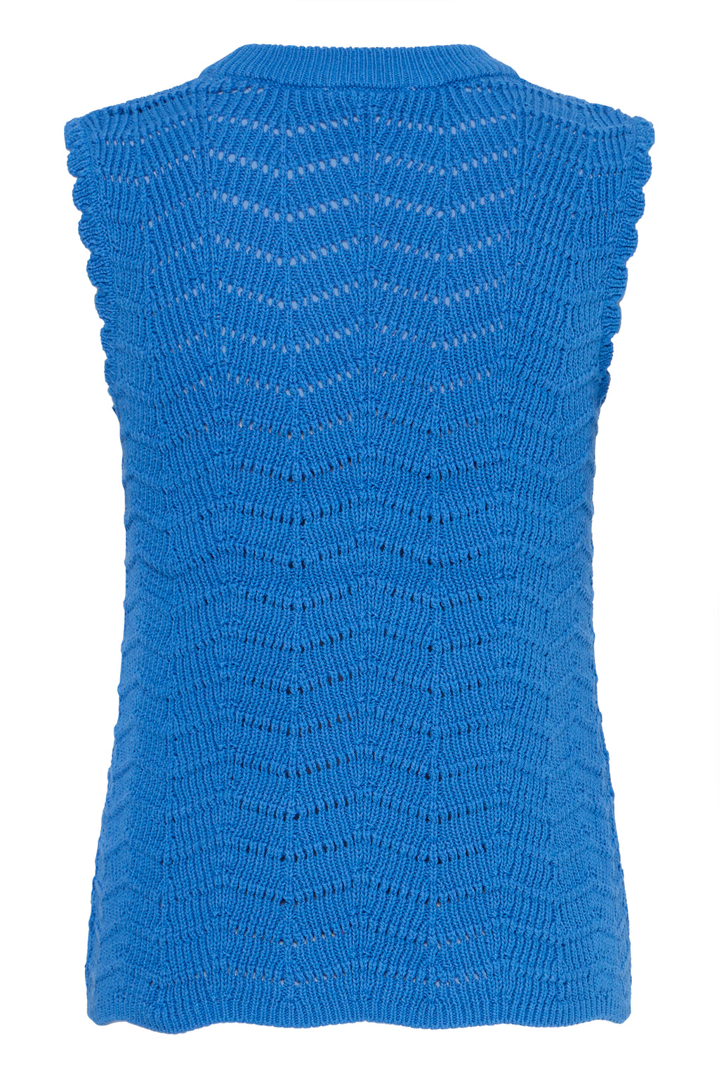 B.Young Nero Scallop Sleeveless Knit Top - Cobalt Blue