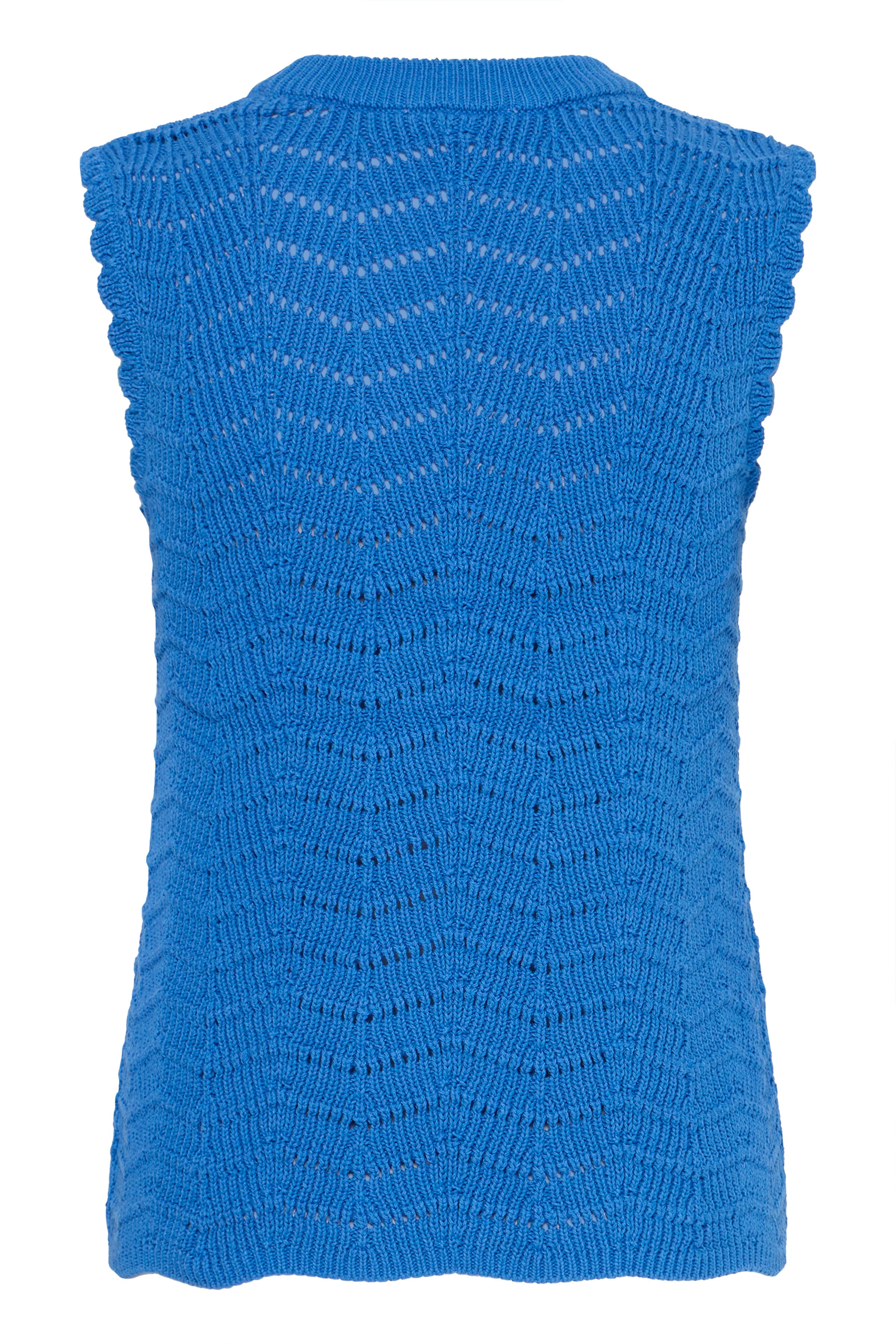 B.Young Nero Scallop Sleeveless Knit Top - Cobalt Blue