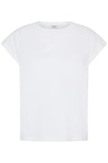 B.Young Prismi Lace Broderie Anglaise Shoulder T-Shirt - Off-White