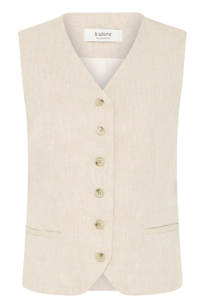 B.Young Dazia Tailored Linen Blend Waistcoat