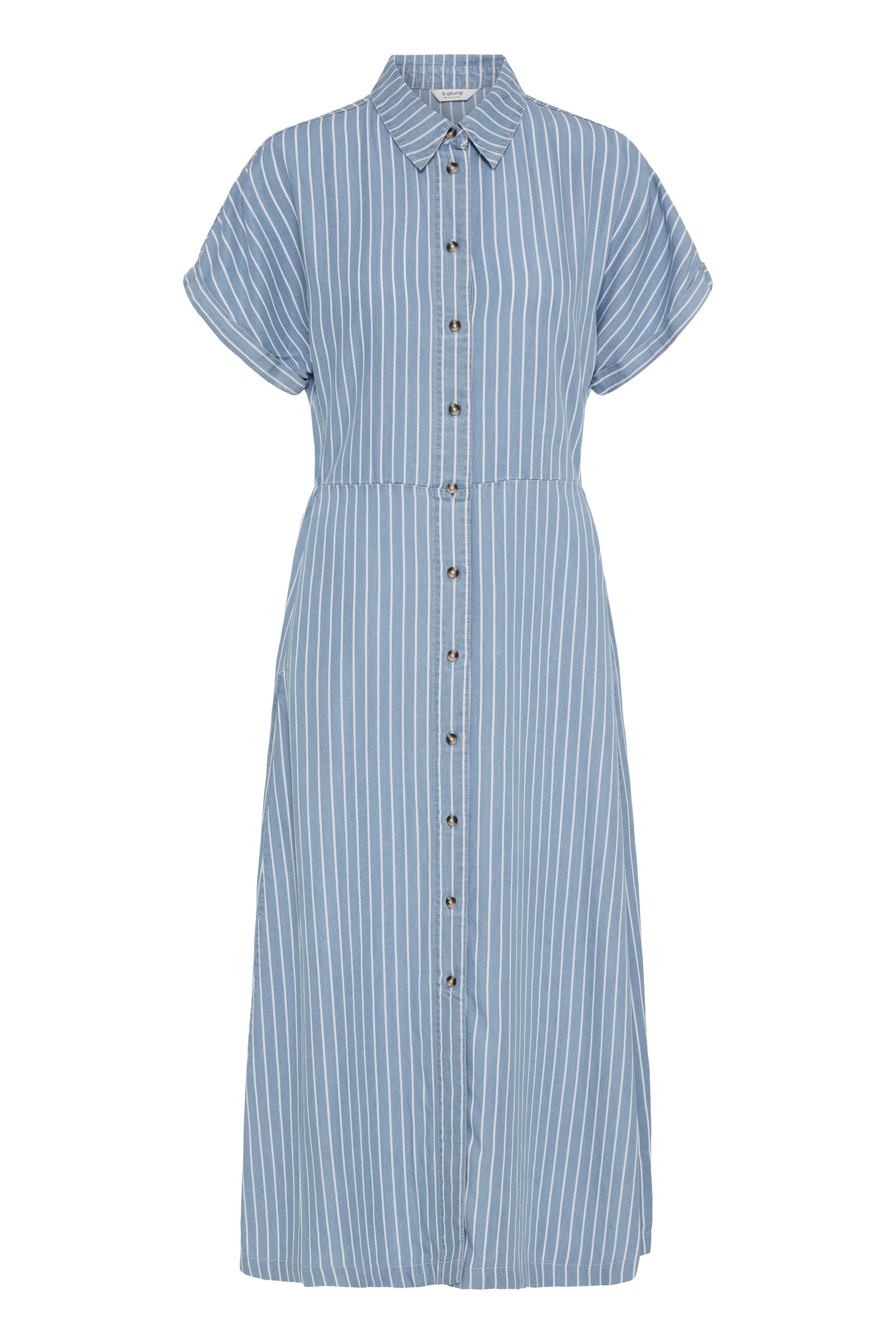 B.Young Kosmo Stripe Button Front Shirt Dress