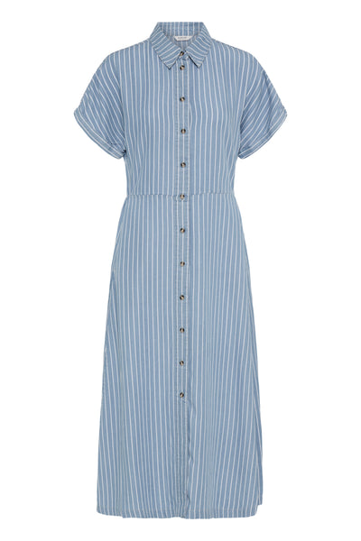B.Young Kosmo Stripe Button Front Shirt Dress