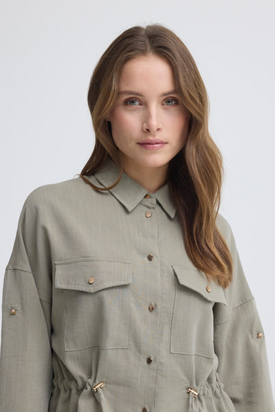 B.Young Diviso Adjustable Waist Shirt Jacket