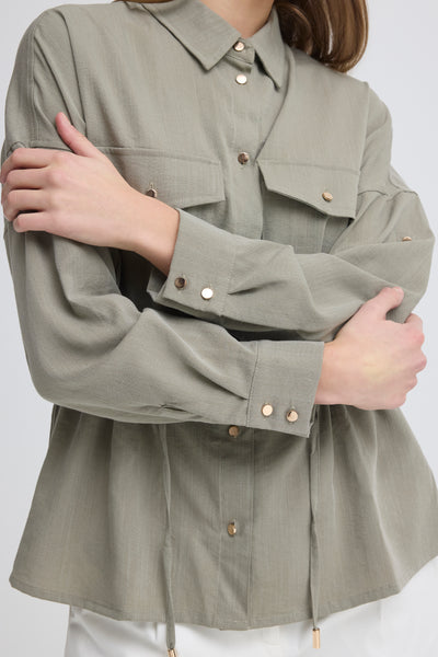 B.Young Diviso Adjustable Waist Shirt Jacket