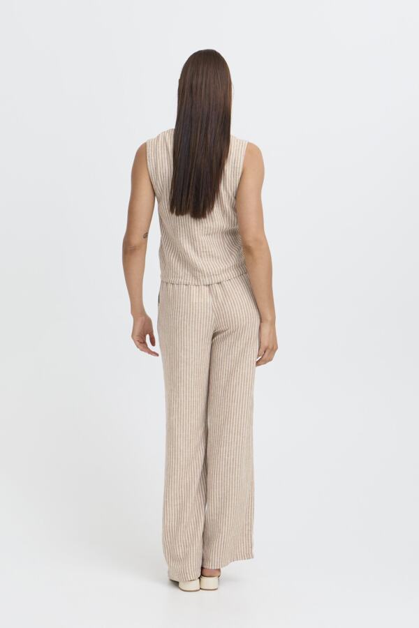 B.Young Falakka Linen Blend Stripe Waistcoat