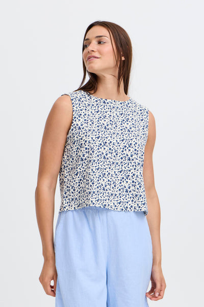 B.Young Falakka Floral Button Back Shell Top