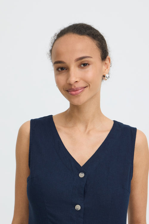 B.Young Falakka Button Through Sleeveless Midi Dress