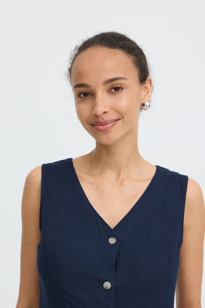 B.Young Falakka Button Through Sleeveless Midi Dress