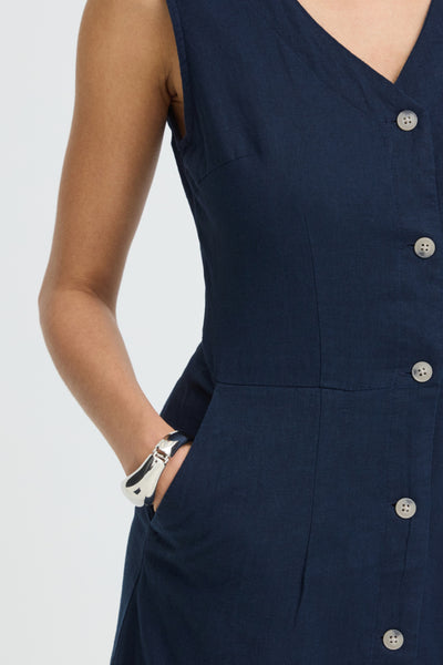 B.Young Falakka Button Through Sleeveless Midi Dress