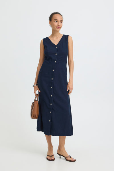B.Young Falakka Button Through Sleeveless Midi Dress