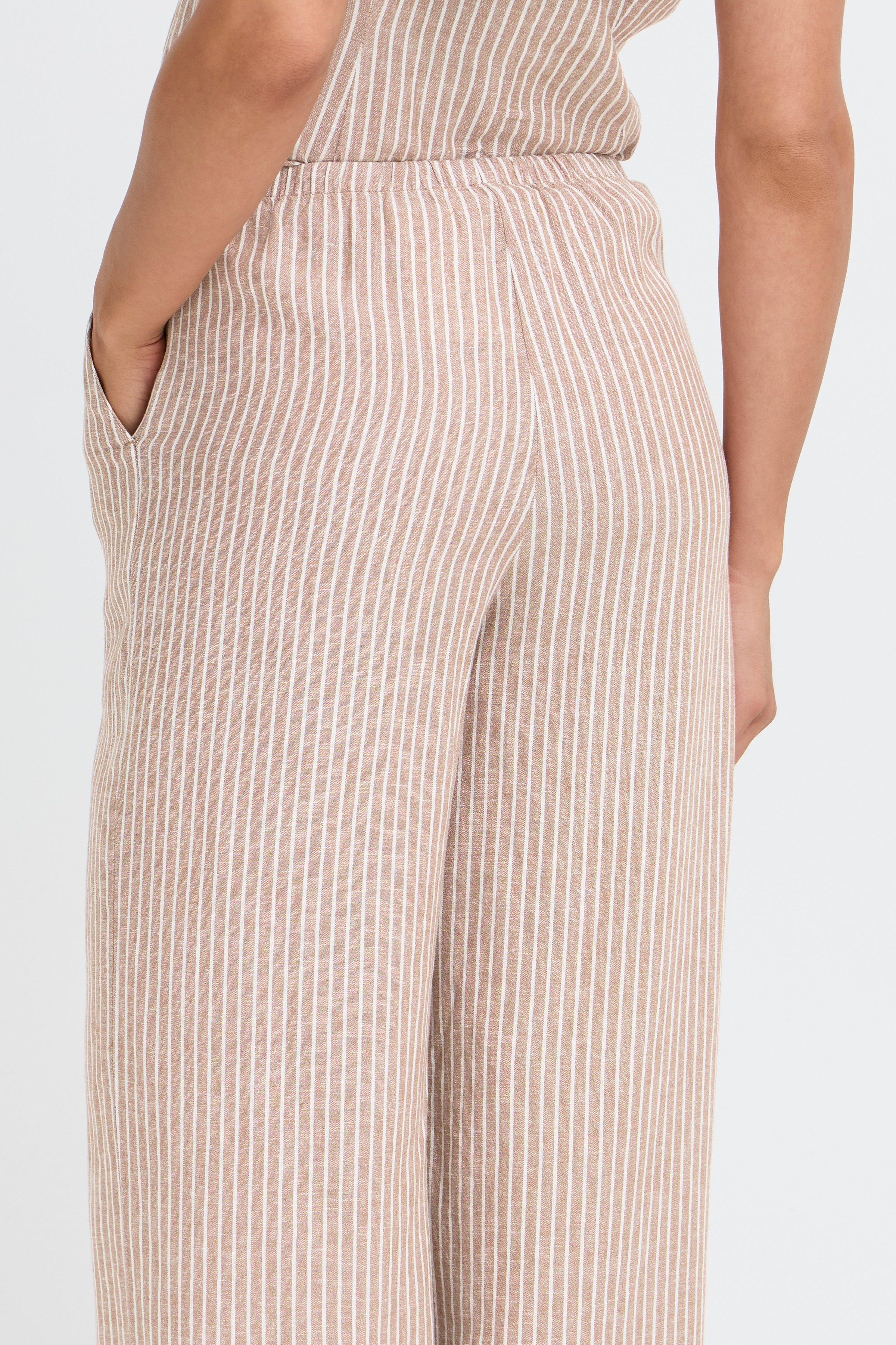 B.Young Falakka Linen Blend Stripe Trousers
