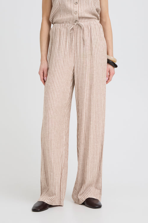 B.Young Falakka Linen Blend Stripe Trousers