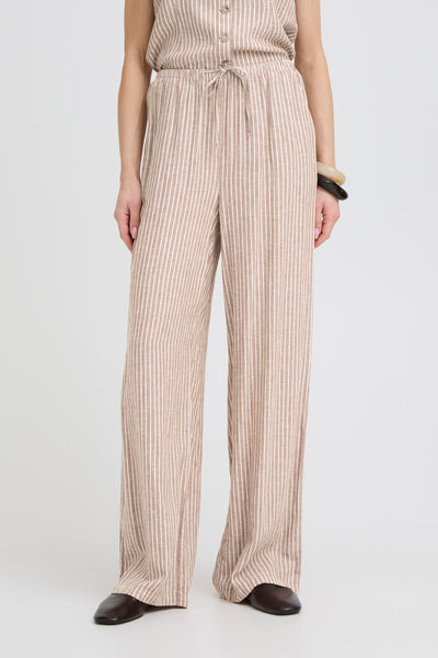 B.Young Falakka Linen Blend Stripe Trousers