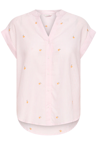 B.Young Isilas Orange Motif Stripe Blouse