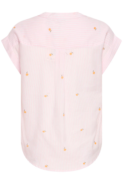 B.Young Isilas Orange Motif Stripe Blouse