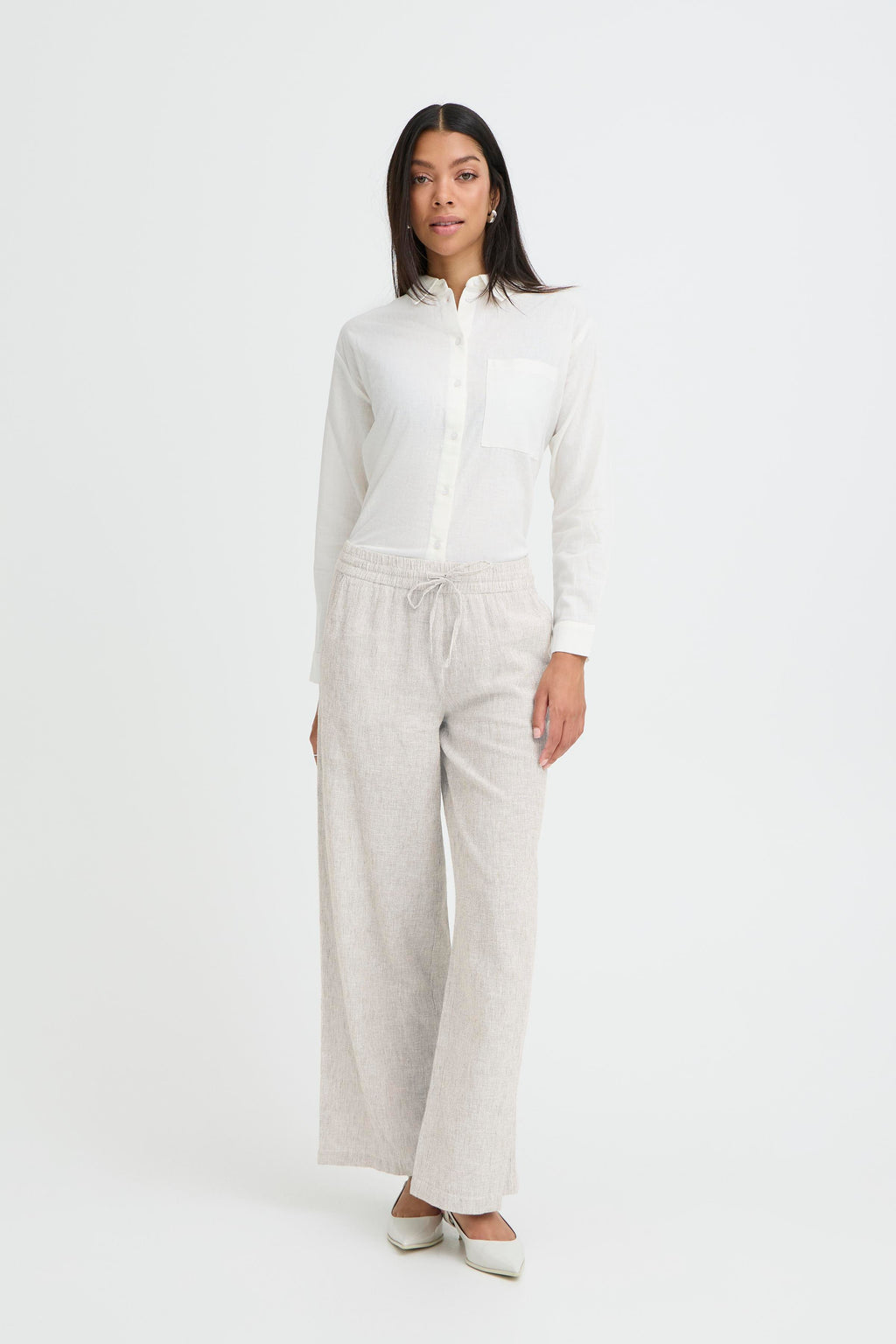 B.Young Izola Stripe Drawstring Trousers - Green