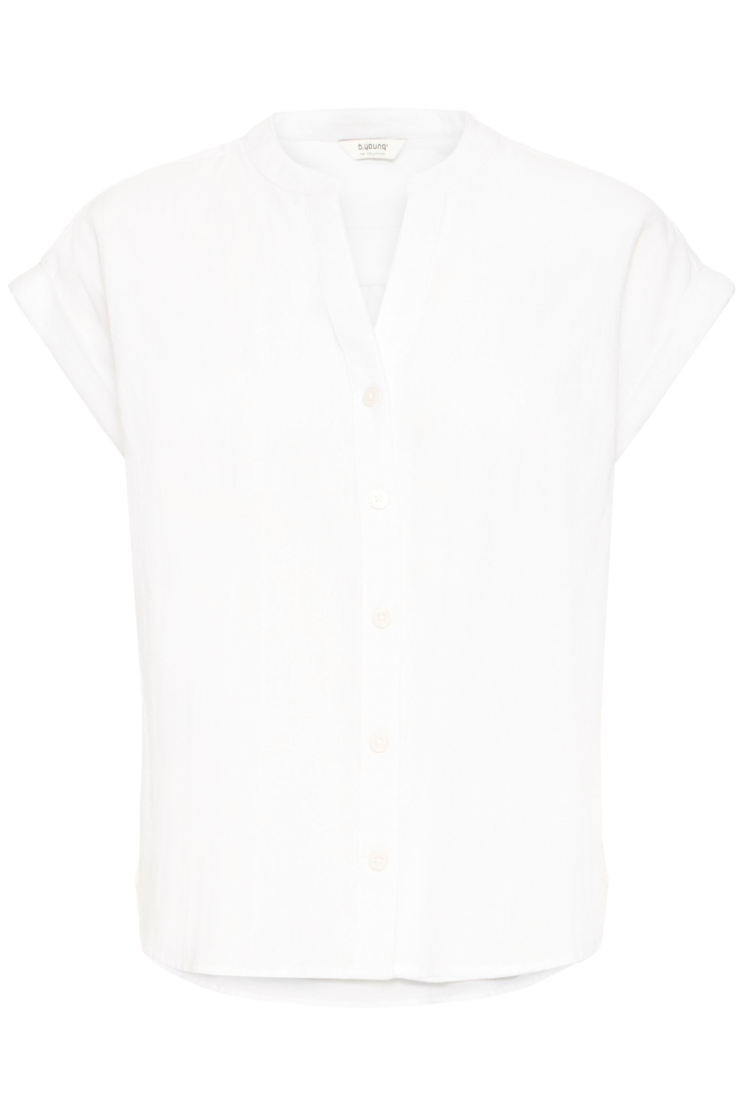 B.Young Ellana Button Through Short Sleeve Shirt - White