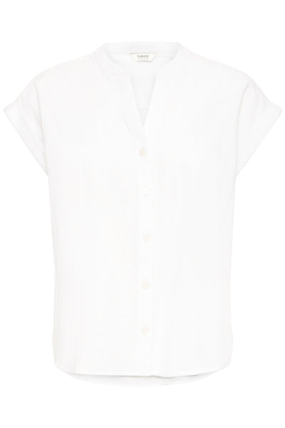 B.Young Ellana Button Through Short Sleeve Shirt - White