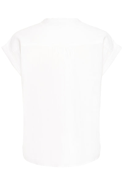 B.Young Ellana Button Through Short Sleeve Shirt - White