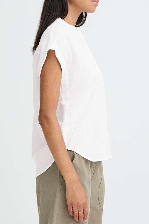 B.Young Ellana Button Through Short Sleeve Shirt - White