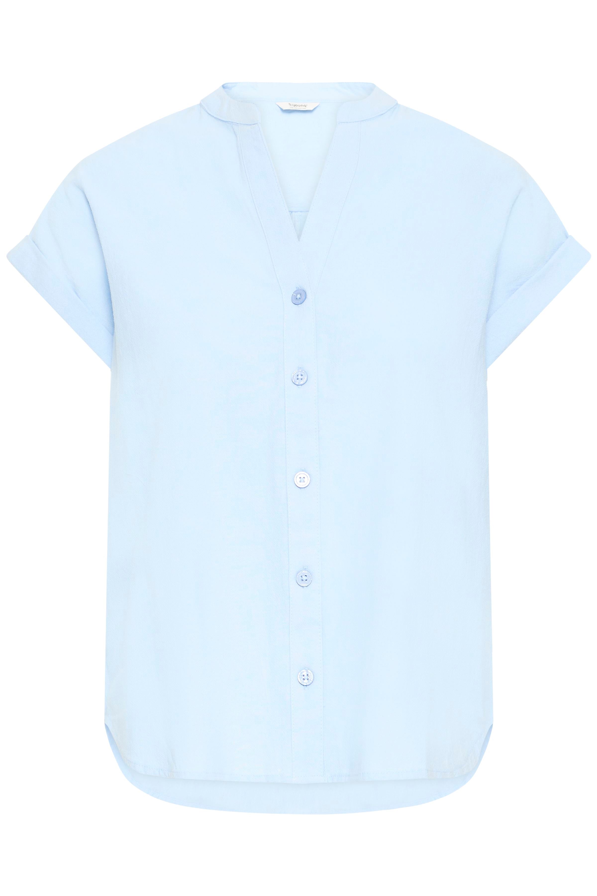 B.Young Ellana Button Through Short Sleeve Shirt - Blue