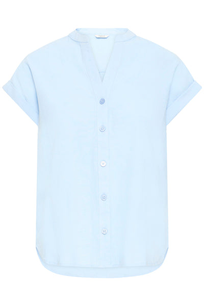 B.Young Ellana Button Through Short Sleeve Shirt - Blue