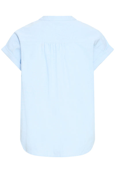 B.Young Ellana Button Through Short Sleeve Shirt - Blue